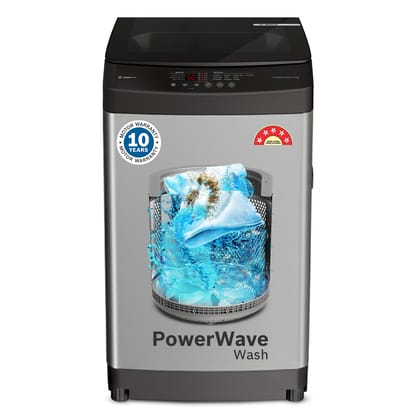 Bosch 8 kg 5 Star Fully Automatic Top Load Washing Machine (WOE80AH0IN, PowerWave Wash & in-built Dual Lint Filter, Stainless Steel VarioDrum with 5 fin Pulsator, Water Save, Eco Wash, Dark Grey)