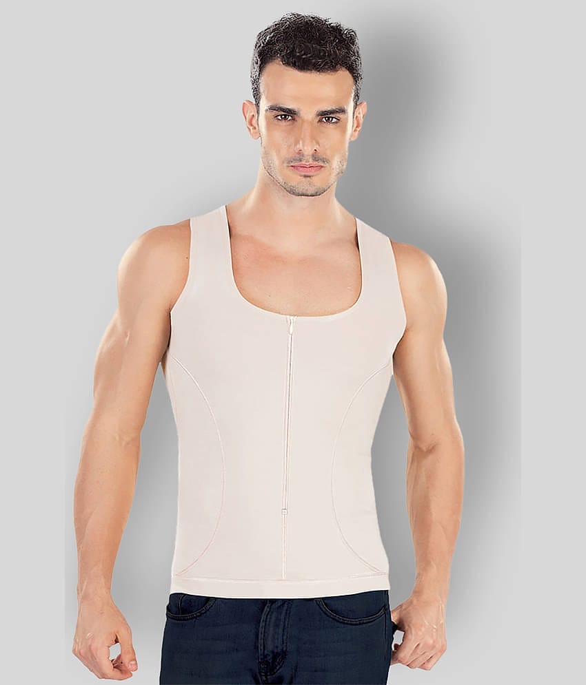 Dermawear Pack of 1 Cotton Blend Sleeveless Vest For Men ( Beige )