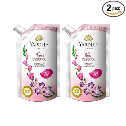 Yardley London Floral Essence Fragrant Handwash - Iris & Violet, Germ Protection, 750 ml (Pack of 2)