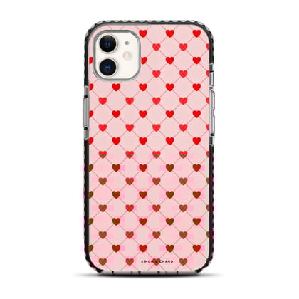 Pink Hearts iPhone 11 Stride Phone Case-Stride