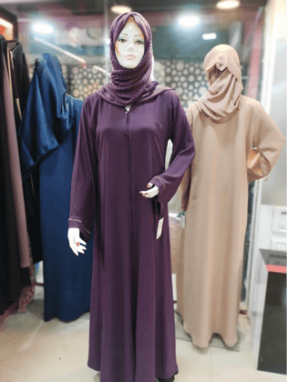 Elegant purple light weight Abaya made from imported fabric.