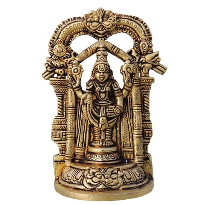 Handcrafted Brass Tirupati Balaji Murti, Height : 5.6 Inch (BSMAS1449 C)