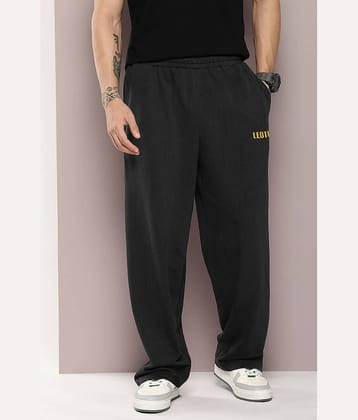 Leotude Black Cotton Blend Men's Trackpants ( Pack of 1 )
