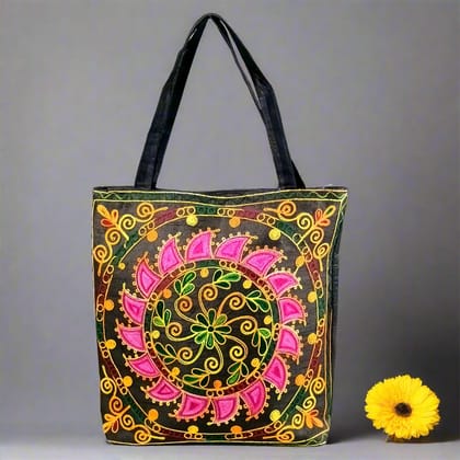 Women's Handbags | Big Shoulder Tote Bags With Embroidery Work | Top Handle Stylish Large Capacity Bag - 16 Inch