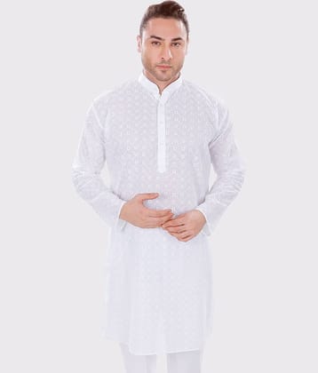 Maharaja - White Cotton Men's Regular Kurta ( Pack of 1 )