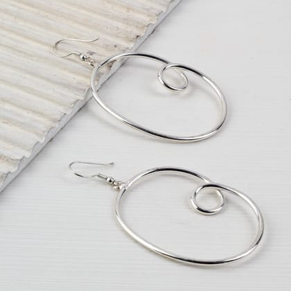Handcrafted Silver Colour Twisted Earring