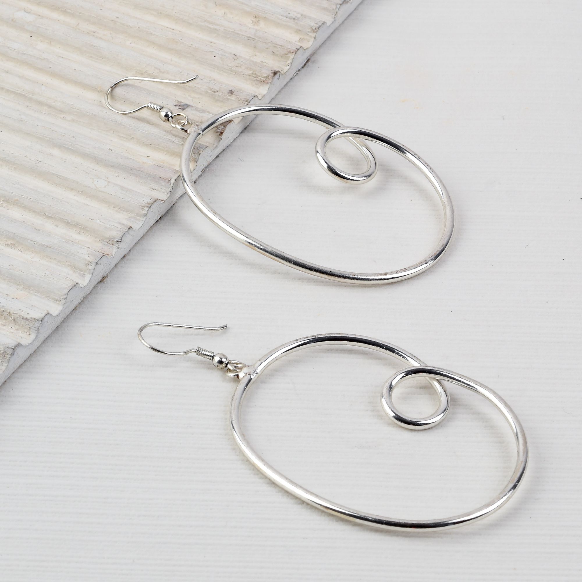 Handcrafted Silver Colour Twisted Earring