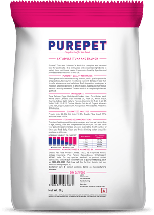 Purepet Tuna and Salmon Adult Cat Food, 6 kg