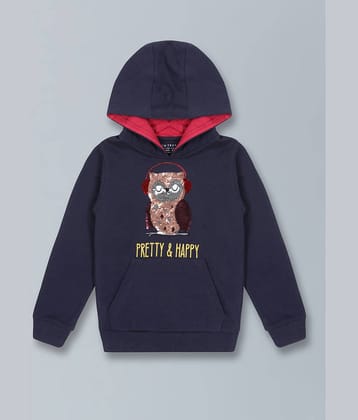 PLUM TREE Girls Cotton Blend Sweatshirt ( Navy )