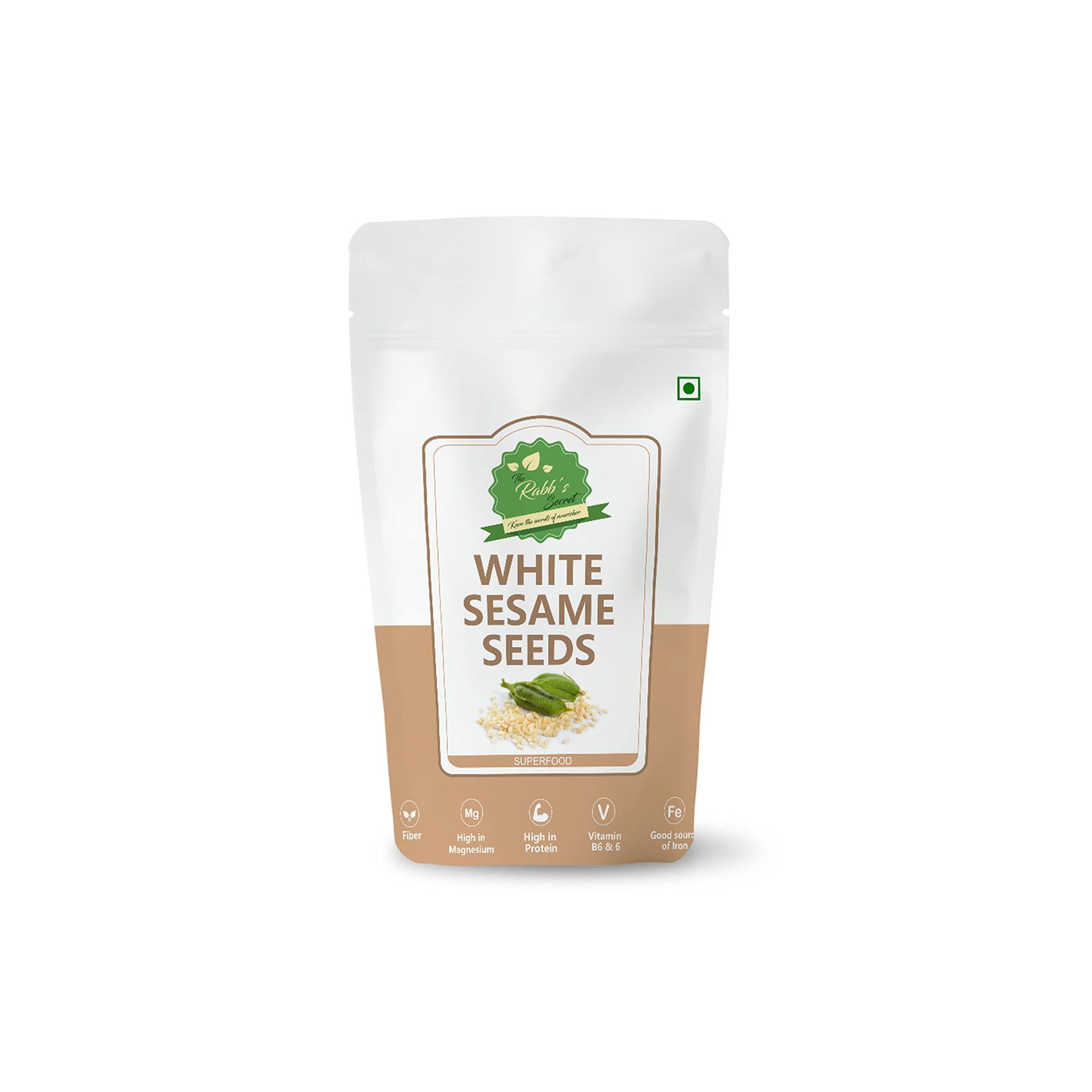 The Rabb's Secret - Natural White Sesame Seeds 900gm | White Til | (White Sesame Seeds, 900gm)