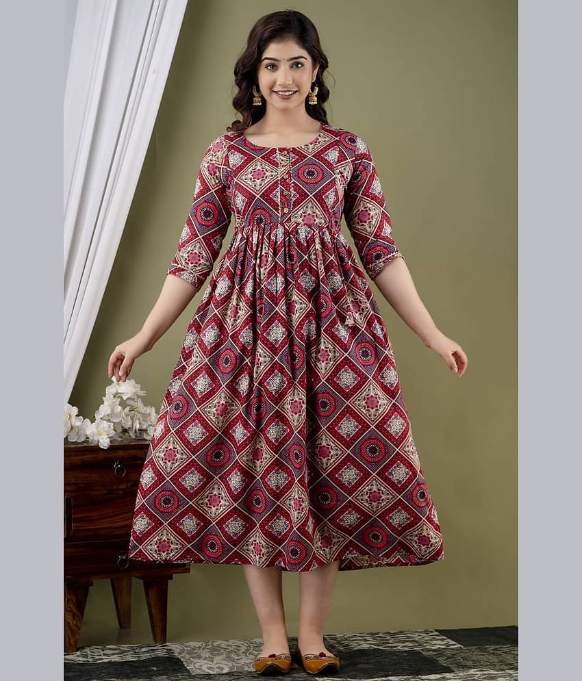 Nevisha Style Purple Cotton Maternity Kurta Single