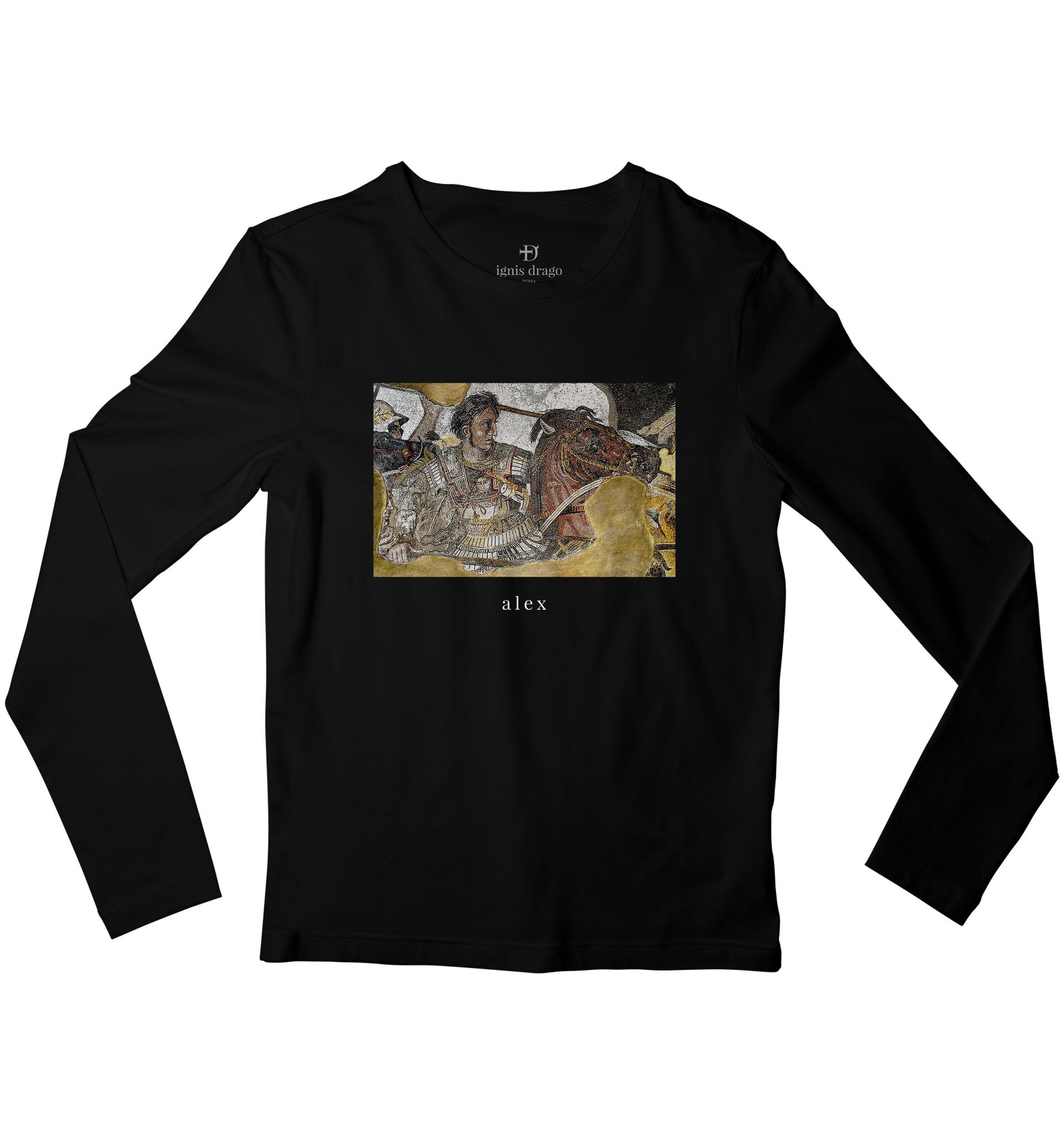 Alexander the Great Full Sleeve T-shirt-38 - S / Black