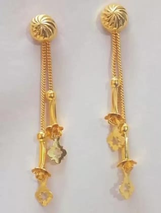 Beautiful, Fancy Earring (Sui Dhaga) Sui Leaf Golden Indian Casual Daily Use