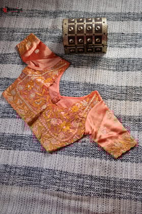 Peach maharani blouse-M