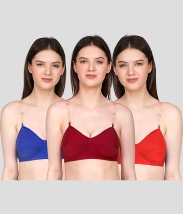 TCG Pack of 3 Cotton Blend Non Padded Women's Push Up Bra ( Multicolor )
