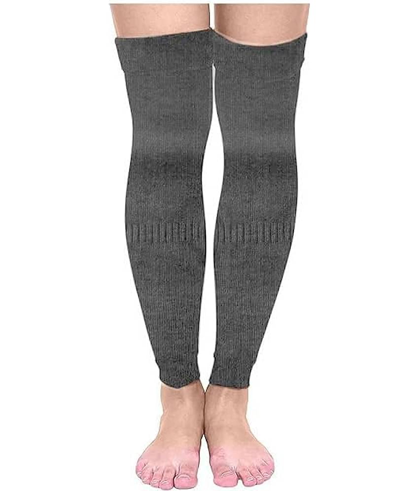 Infispace Pack of 1 Woollen Men's Solid Full Length Socks ( Dark Grey )