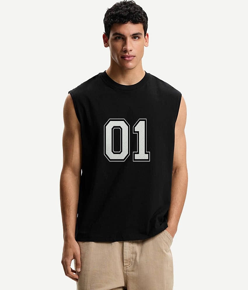 clafoutis Men Cotton Blend Relaxed Fit Printed T-Shirt ( Black )
