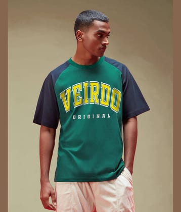 Veirdo Men Cotton Oversized Fit Printed T-Shirt ( Multicolor )