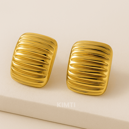 18K Gold Plated Odette Statement  Stud Earrings
