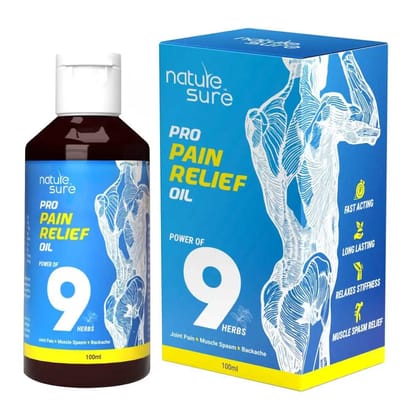 Nature Sure Pro Pain Relief Oil Ayurvedic Formula for Joint Pain, Muscle Spasm and Backache - 100ml-1 Pack