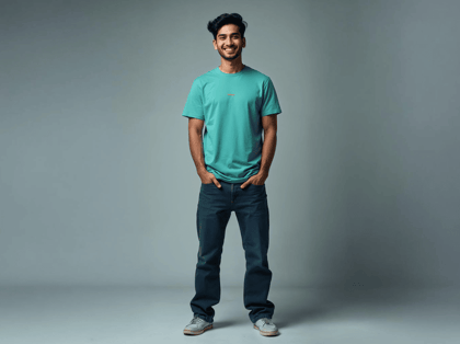 Taarak Mehta Ka Ooltah Chashmah| Aqua Green Back Printed Regular Fit T-Shirts For Men (KYA TAPLEEK HAI AAPKO)