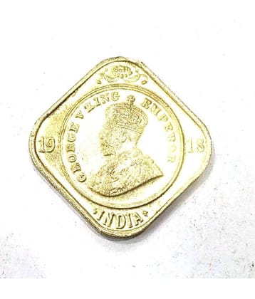 godhood - 2 Anna Copper Nickel Coin Year 1918 1 Numismatic Coins