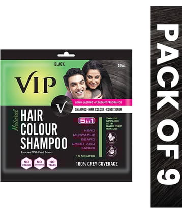 VIP Hair Colour Shampoo Unscented Permanent Hair Color 180 mL Black