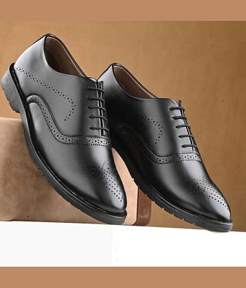 John Karsun Black Men's Derby Formal Shoes