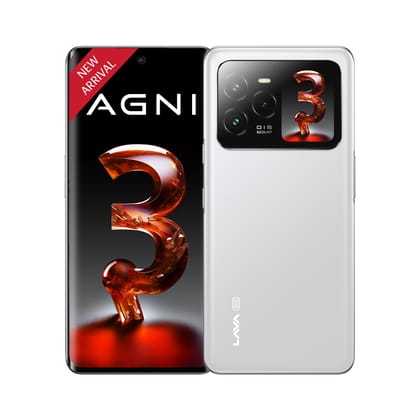Lava Agni 3 5G (Pristine Glass, 8GB+256GB) | India's 1st Dual AMOLED | 1.5K Curved Display | Dimensity 7300X | 50MP Triple AI Telephoto Camera | 66W Fast Charge | with Charging Adapter Lava Agni 3 5G (Pristine Glass, 8GB+256GB) | India's 1st Dual AMOLED 