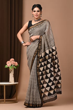MAHESHWARI SILK BAGRU PRINT SAREE