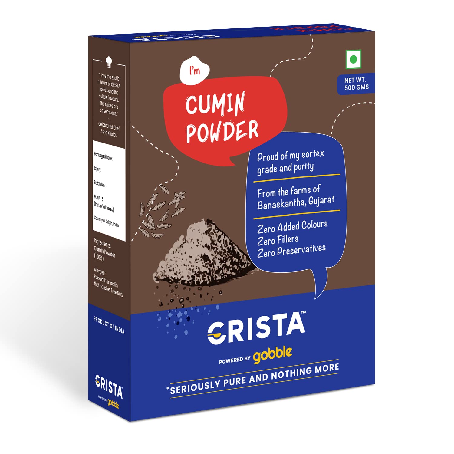 CRISTA Cumin Powder, 500 gm