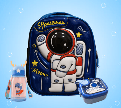 Kids Space School Combo - Hard Shell Bag - Lunch Box - Bottle