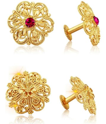Vighnaharta Traditional South Trend Alloy 1gm Gold Plated Earring Combo set.