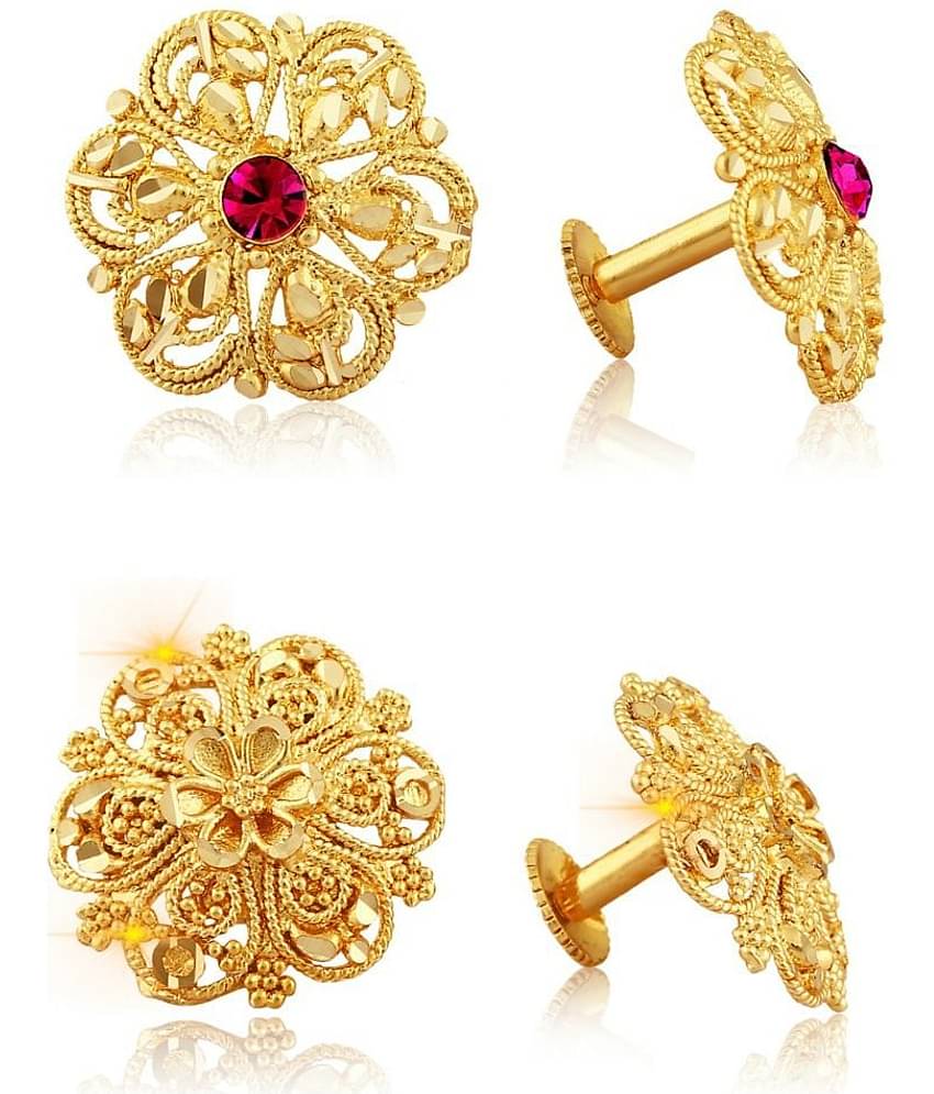 Vighnaharta Traditional South Trend Alloy 1gm Gold Plated Earring Combo set.