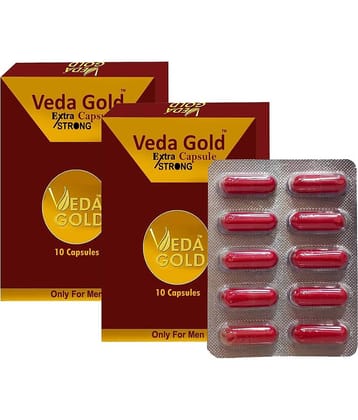 Veda Gold Extra Strong Capsules Only For Men with Ashwagandha, Gokshura, Shatavari, Safed Musli For Men Strength Stamina & Power (20 cap).