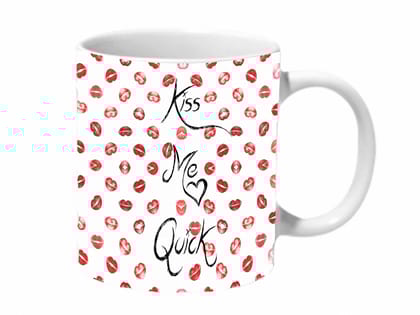 Multicolor Kiss Me Quick Ceramic Mug