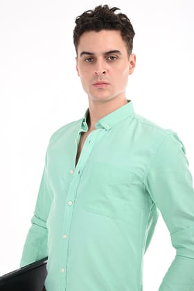 Green New Age Oxford Semi Formal Shirt-S