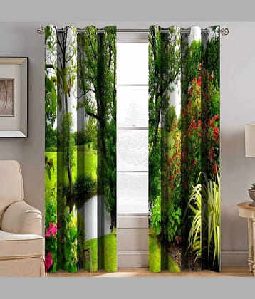 BELLA TRUE Printed SemiTransparent Curtain 7 ft Pack of 2 Multi Color