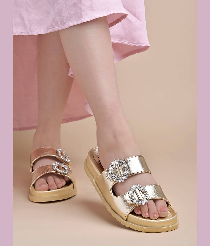Shoetopia Gold Women's Flats