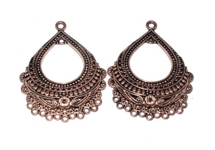 German Silver Metal Oxidized Copper Pendant  ,(CPPC-013) , Per Packet of 2 Pair-Per Packet of 2 Pair / 45 MM