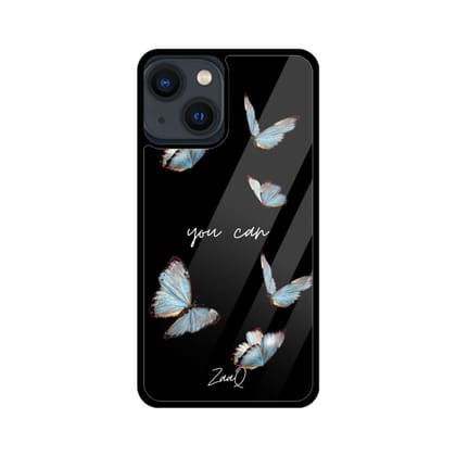 Black Delicate Phase ZaaQ Premium Glass Case for iPhones  Style Meets Protection  Apple iPhone 13