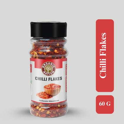 Organic Nation Chilly Flakes 60g (Pack of 2) | Spices for Pizza, Pasta & Salads | 100% Natural, Sun-Dried & Flavorful | No Preservatives | Spicy Seasoning for Cooking & Garnishing
