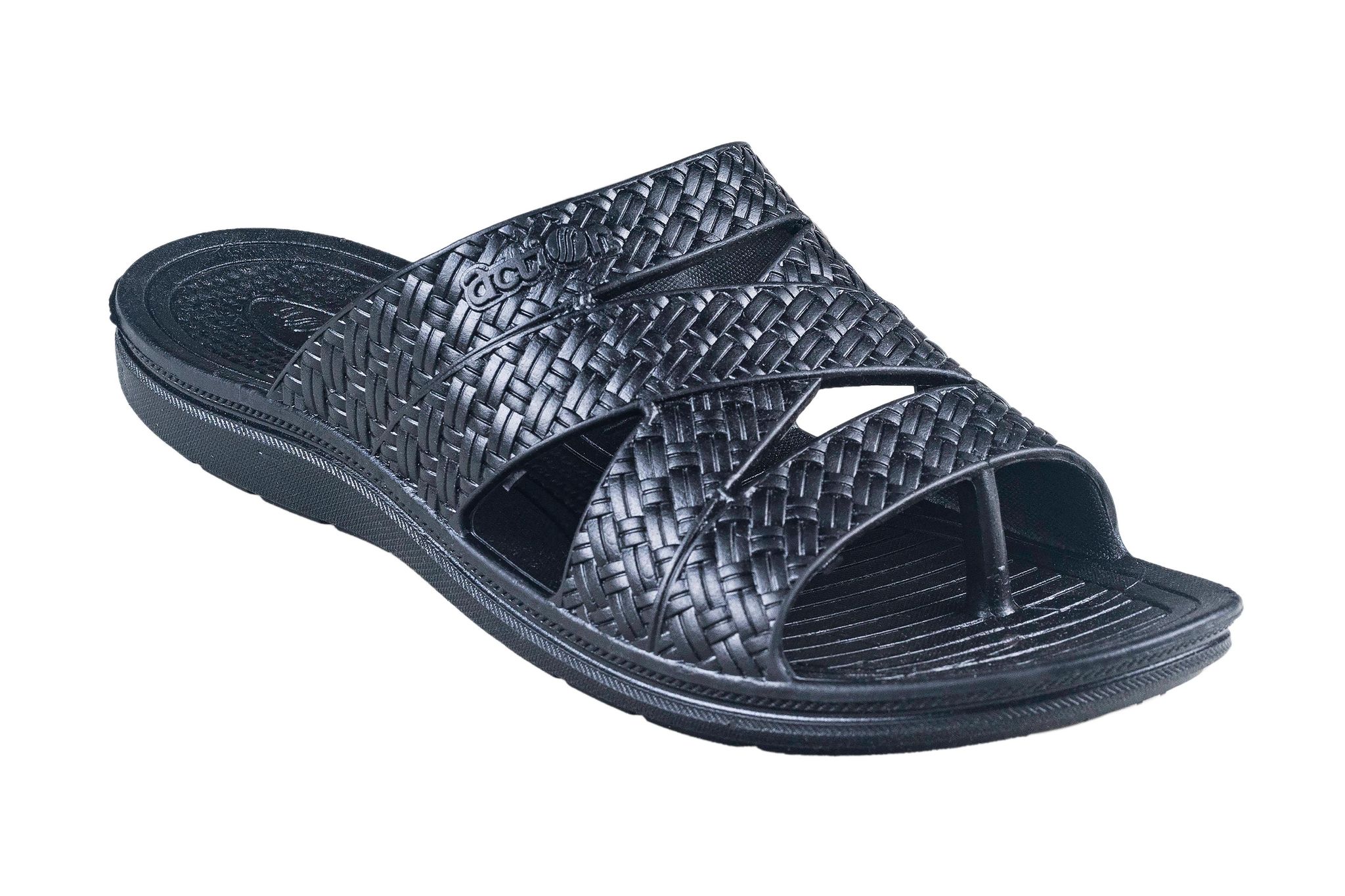 Action Gents Black Chappal PVC-Black / D. Grey / 7