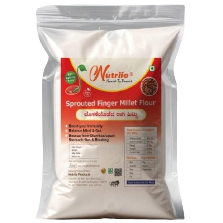 Nutriio - Sprouted Finger Millet Flour 900 Gms (Pack of 2)