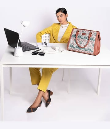 Zouk Satchel Bag Jute Set of 1 ( Multicolor )