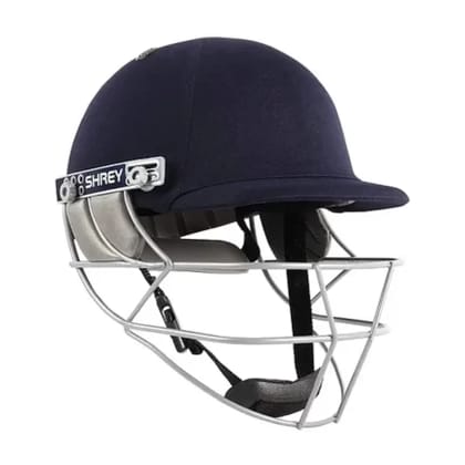 Shrey Match 2.0 Steel Cricket Helmet with 4 Round Velcro Sets Navy Blue