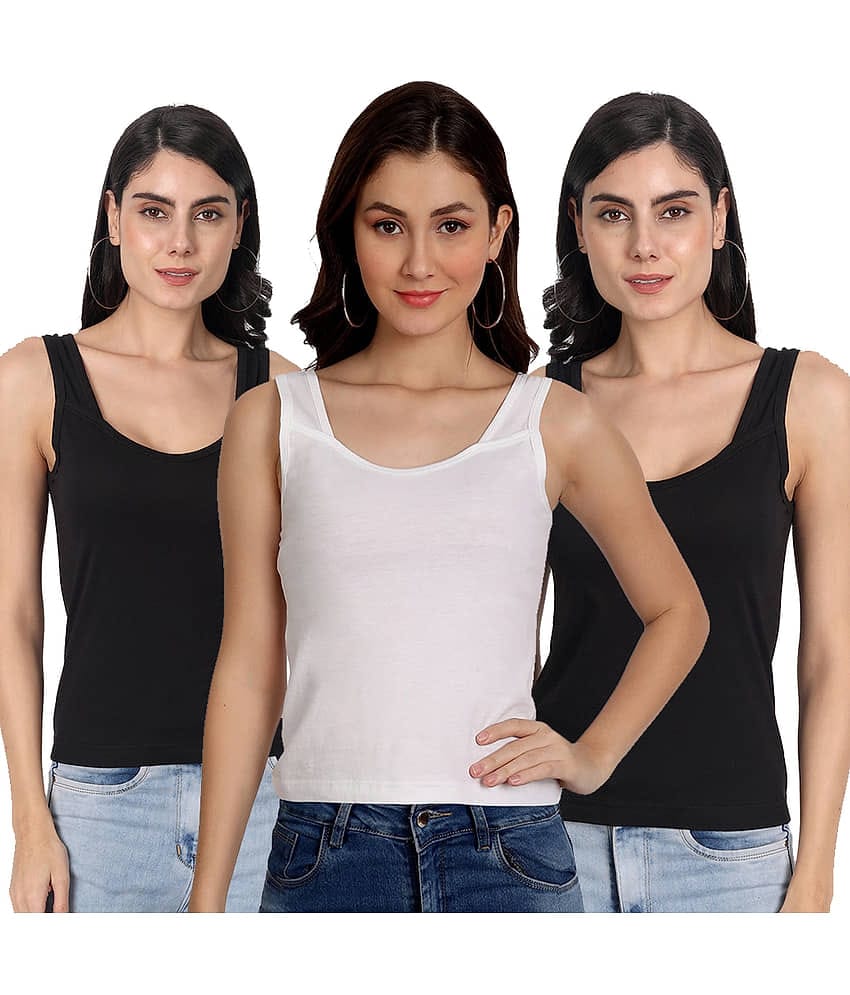 AIMLY Cotton Camisoles - Black Pack of 3