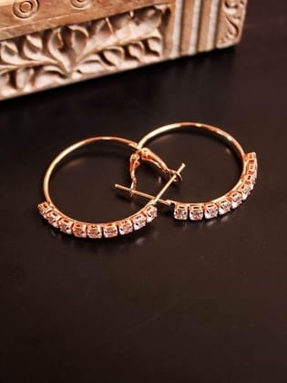 Rose Gold-Plated Crystal Hoop Earrings