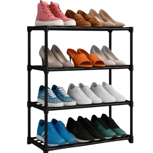 Foldable Plastic Shoe Rack with Shelves for Bedroom, Entryway & Living Room 3