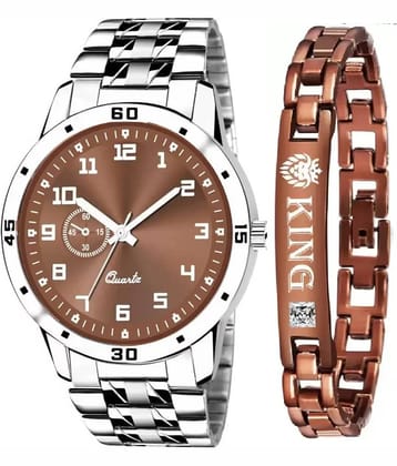 Shivark Silver Stainless Steel Analog Men's Watch